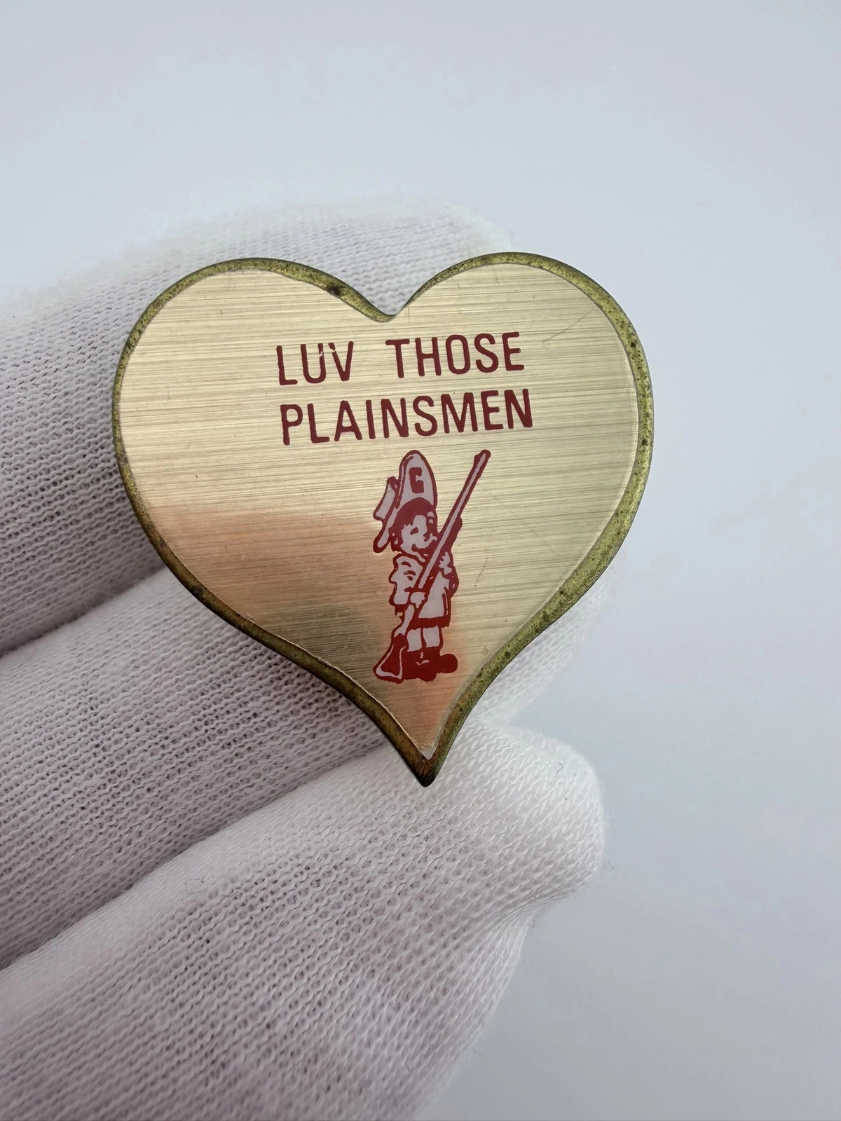 Luv Love Those Plainsmen Heart Shaped Lapel Pin - Grant, NE Perkins County?