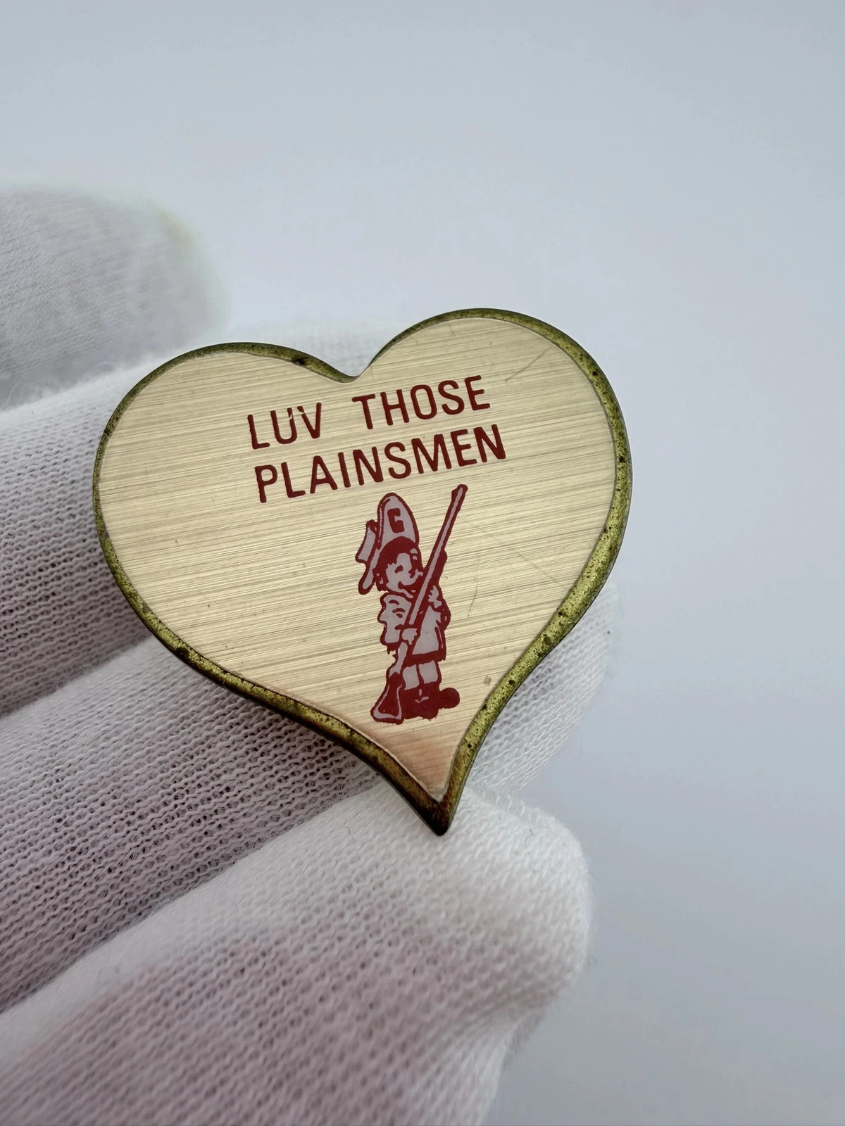 Luv Love Those Plainsmen Heart Shaped Lapel Pin - Grant, NE Perkins County? - Image 2
