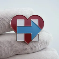 2016 Hillary Clinton For America Campaign Logo Pin - Heart, H, and Arrow