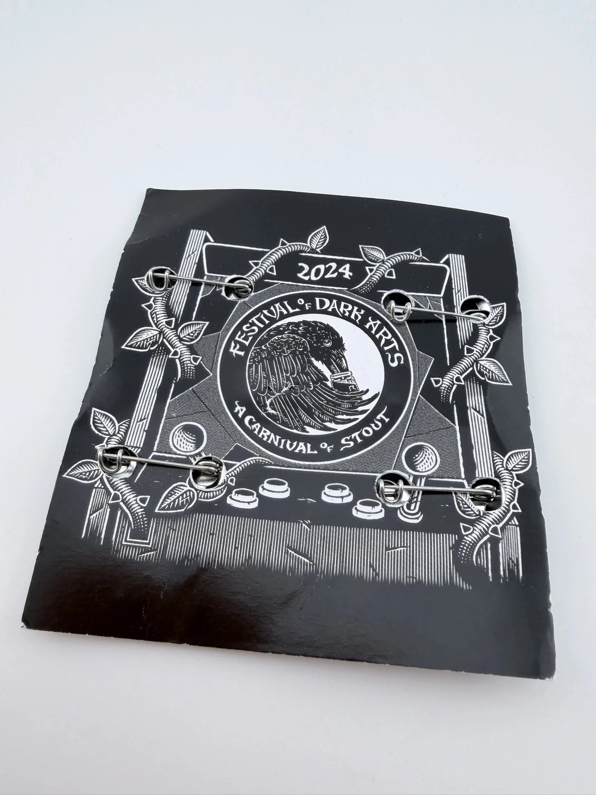 2024 Festival of Dark Arts 4 Pinback Button Set - Paper Backing Flaws - Image 8