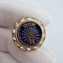 IBEW Rhinestone Lapel Pin - 15 Bolts - Vintage