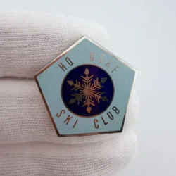 HQ USAF Ski Club Snowflake Pin Brooch