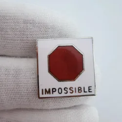Vintage Impossible Difficulty Sign Skiing Pin Brooch