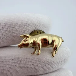 3D Gold Tone Pig by Camco