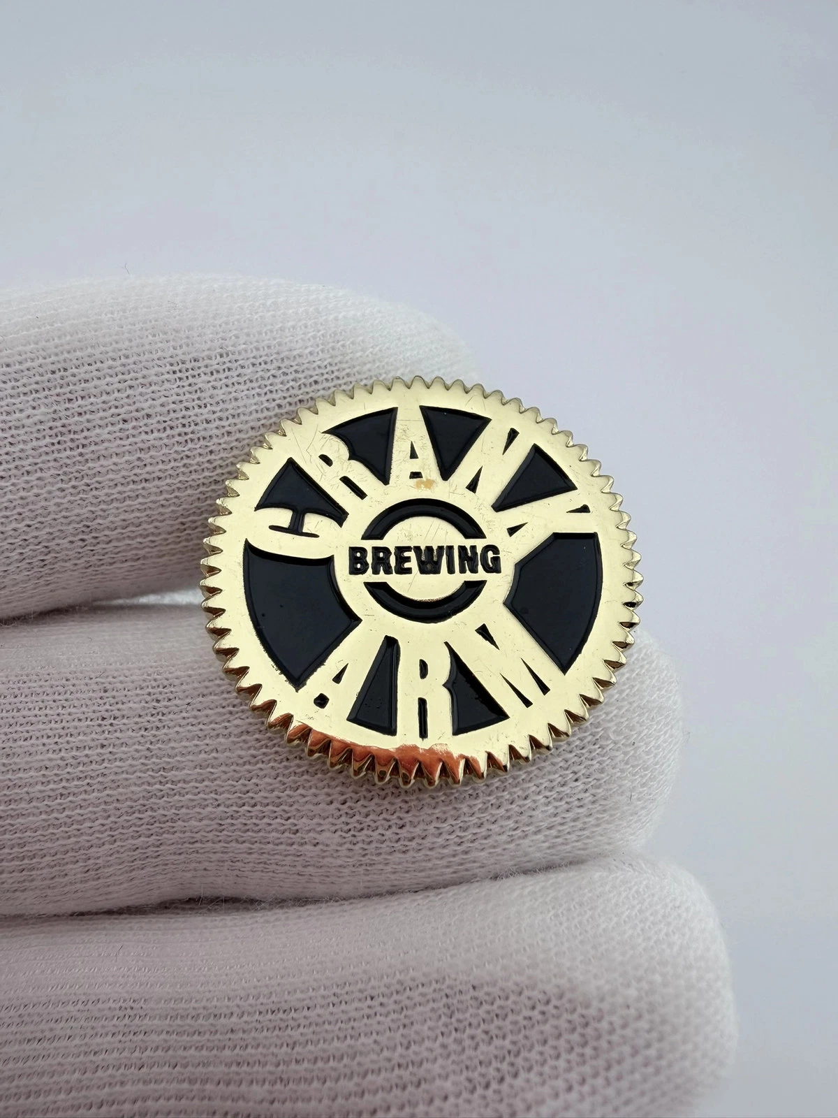 Crank Arm Brewing Company Lapel Pin - Gold Tone
