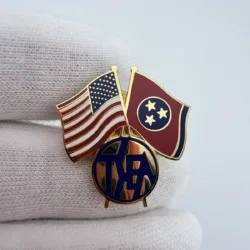 TSEA Tennessee State Employees Association Crossed Flags Pin