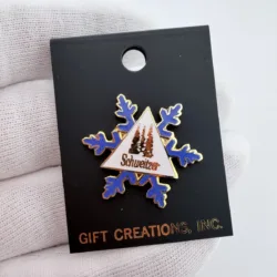 Ski Schweitzer Snowflake Lapel Pin by Gift Creations - Idaho