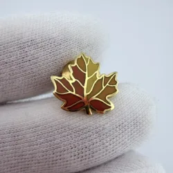 Multicolor Maple Leaf Lapel Pin - Gold Tone