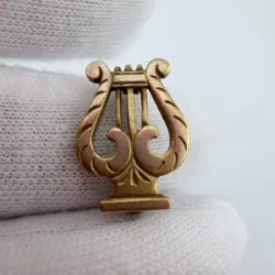 Lyre Insignia Pin Brooch - LGB 1/20 10K GF - Small