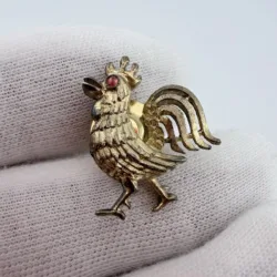 Trifari Rooster Pin - Sterling Silver