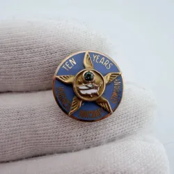Hughes Aircraft Company 10 Year Employee Service Award Pin - 10K, 3.5g