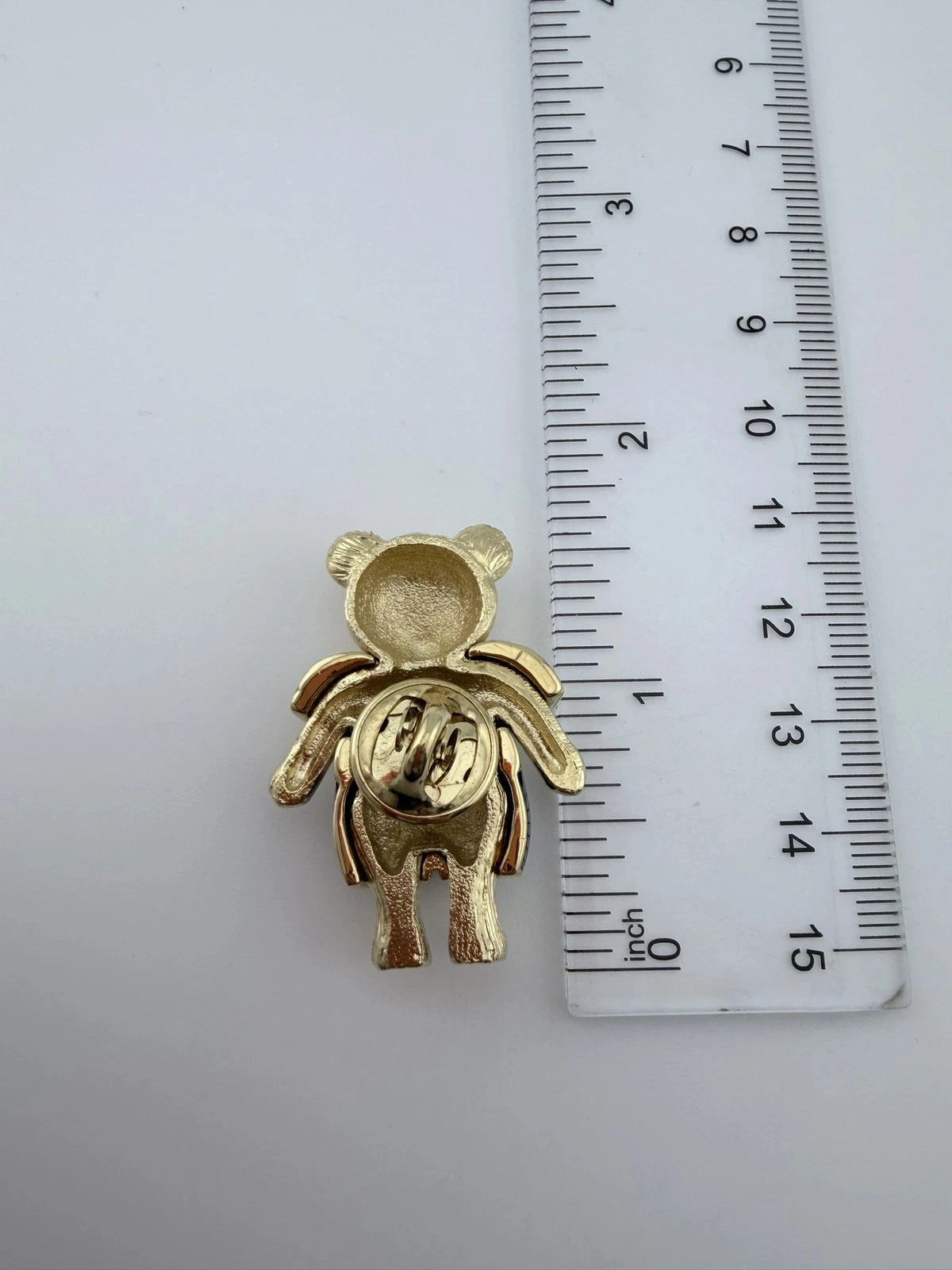 Gold Tone Teddy Bear Sports Player Lapel Pin - #1 Jersey - Crack - Image 7