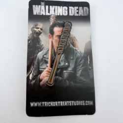 The Walking Dead Negan Lucille Bat Pin - Dual Clasp - Bent Paper