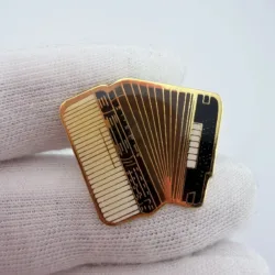 Vintage Accordion Musical Instrument Lapel Pin - Yellowing
