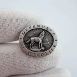 Defenders of Wildlife Organization Logo Lapel Pin - Wolf Howling