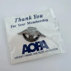 AOPA Aircraft Owners and Pilots Association 25 Year Member Pin
