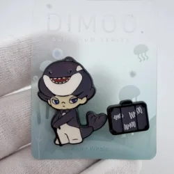 PopMart x DIMOO World Aquarium Series Killer Whale Pin Set