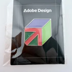 Adobe Design Red Arrow On Cube Lapel Pin
