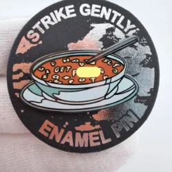 Strike Gently Get F***ed Bowl Of Alphabet Soup Lapel Pin - Dual Clasp - Adult