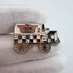 1991 Calgary Stampede Totem Building Supplies Jason Glass Chuckwagon Pin