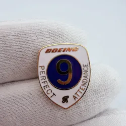 Boeing 9 Year Perfect Attendance Award Enamel Tie Tack Pin