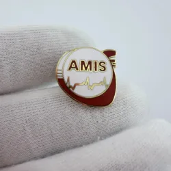 Unknown AMIS Heart EKG ECG Electrocardiogram Lapel Pin