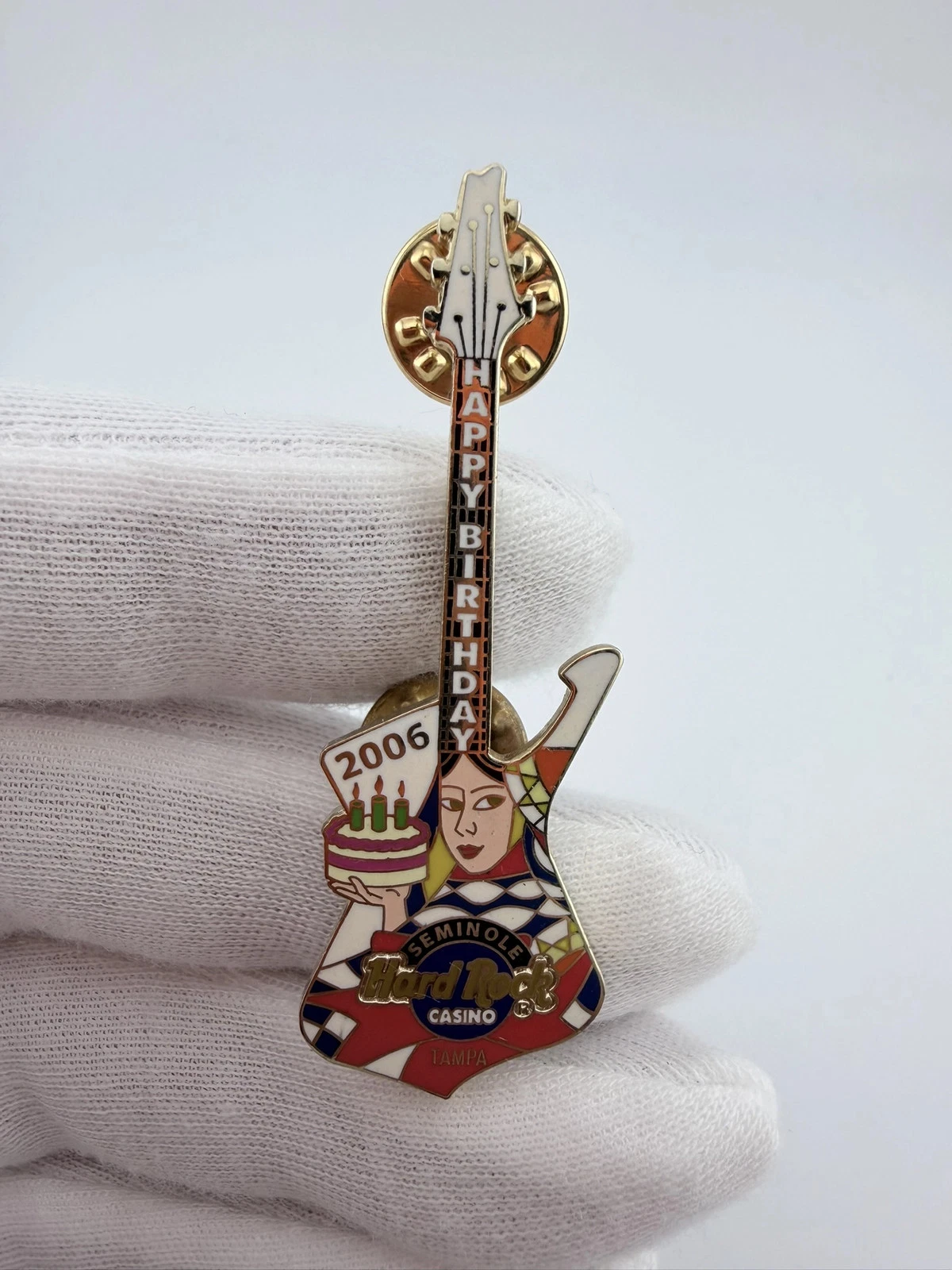 2006 Seminole Hard Rock Hotel & Casino Tampa Happy Birthday Guitar Pin