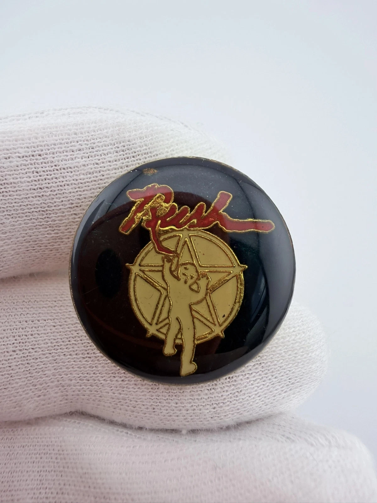 Vintage Rush Starman Lapel Pin - Canadian Rock Band - Dark Blue