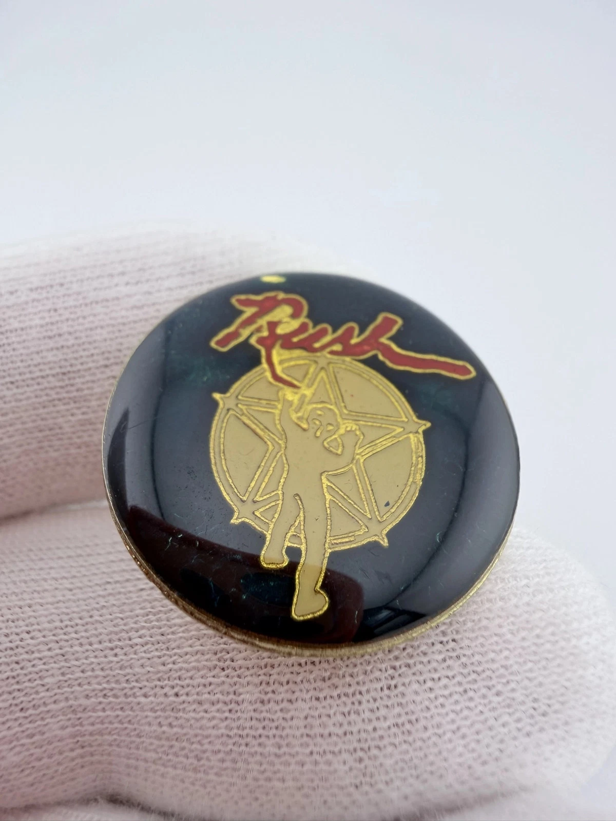 Vintage Rush Starman Lapel Pin - Canadian Rock Band - Dark Blue - Image 2
