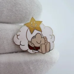 Vintage Comic Strip Ziggy Character Yellow Star Pin Brooch
