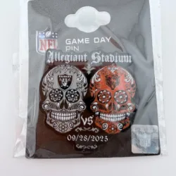 Allegiant Stadium Raiders vs. Bears 2025 Game Day Skull Pin