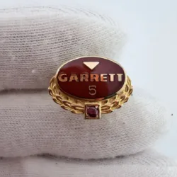 Vintage Garrett Airesearch 5 Year Employee Screwback Pin - 1/10 10K GF cTo