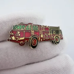 Vintage Red Firetruck Lapel Pin