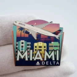 Delta Air Lines Miami Lapel Pin - Paint Loss