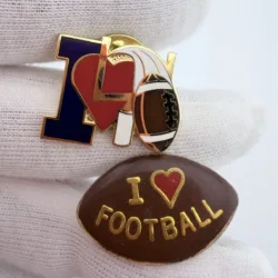 I Love Football Lapel Pins