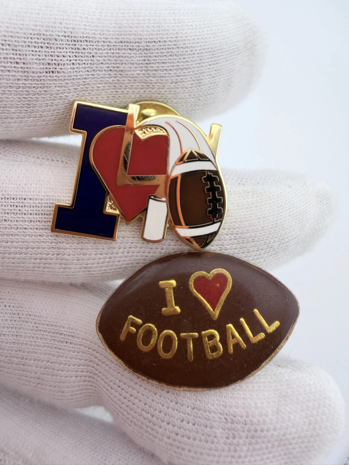 I Love Football Lapel Pins