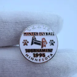 1995 TCOTC Twin Cities Obedience Training Club Winter Flyball Pin