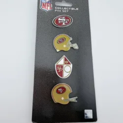 San Francisco 49ers 4 Pin Set - 2 Logo, 2 Helmet Pins