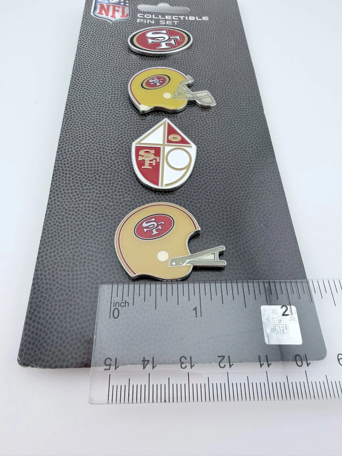 San Francisco 49ers 4 Pin Set - 2 Logo, 2 Helmet Pins - Image 4