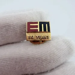 EM Company 50 Years Employee Service Award Lapel Pin - Repaired