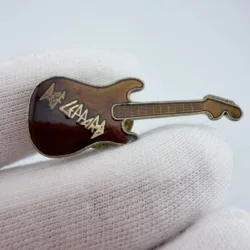 Alternative view of Vintage Def Leppard Guitar Lapel Pin - Rock Band