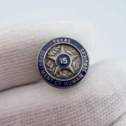 Texas Department Of Human Services 15 Year Service Tie Tack Pin - Sterling