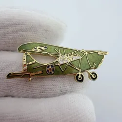 World War II USAF Stinson L-5 Sentinel Aircraft Lapel Pin