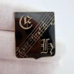 Vintage Music Note Pin Brooch with C H letters