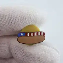 Patriotic Hot Dog Lapel Pin - Amye Saul - Repaired