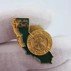 SMW Sheet Metal Workers Local 104 California State and Emblem Lapel Pin